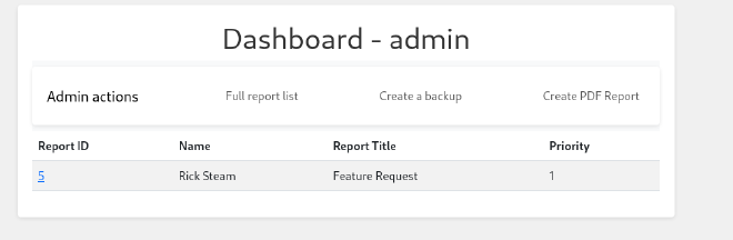 admin panel